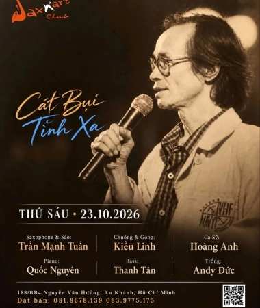 🎷 CÁT BỤI TÌNH XA | ĐÊM NHẠC TRỊNH Tối thứ Sáu, 23.10.2026, Saxn'art club