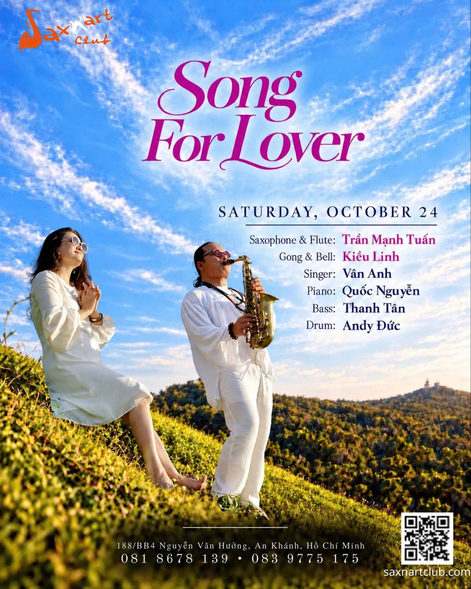🎷 SONG FOR LOVER | GIAI ĐIỆU DÀNH CHO NGƯỜI THƯƠNG Thứ Bảy, 24.10.2026, Saxn'art club