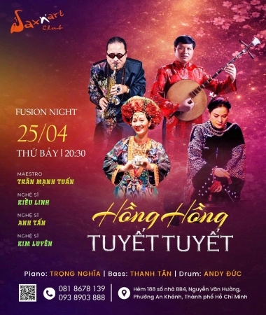 🌙 𝐇𝐎̂̀𝐍𝐆 𝐇𝐎̂̀𝐍𝐆 𝐓𝐔𝐘𝐄̂́𝐓 𝐓𝐔𝐘𝐄̂́𝐓 | 𝐒𝐀𝐗𝐍’𝐀𝐑𝐓 𝐂𝐋𝐔𝐁  📅𝐓𝐡𝐮̛́ 𝟕 𝟐𝟓.𝟎𝟒 | 𝐒𝐡𝐨𝐰𝐭𝐢𝐦𝐞: 𝟗:𝟎𝟎 𝐏𝐌 – 𝟏𝟏:𝟎𝟎 𝐏𝐌