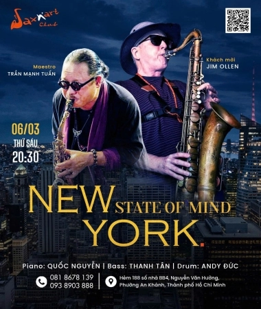 🌃 𝐍𝐄𝐖 𝐘𝐎𝐑𝐊 𝐒𝐓𝐀𝐓𝐄 𝐎𝐅 𝐌𝐈𝐍𝐃 | 𝐒𝐀𝐗𝐍’𝐀𝐑𝐓 𝐂𝐋𝐔𝐁 🌃 📅 𝐓𝐡𝐮̛́ 𝐒𝐚́𝐮, 𝟎𝟔/𝟎𝟑 | 𝐒𝐡𝐨𝐰𝐭𝐢𝐦𝐞: 𝟗:𝟎𝟎 𝐏𝐌 – 𝟏𝟏:𝟎𝟎 𝐏𝐌