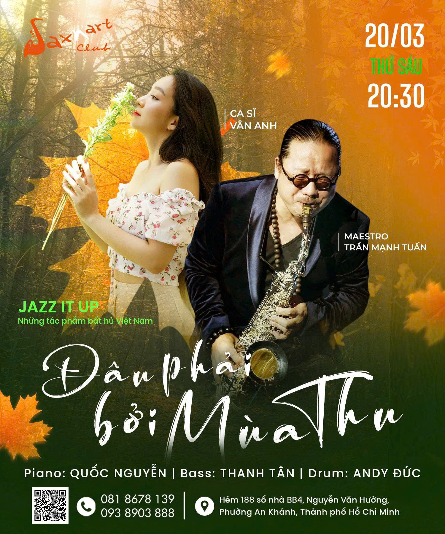 🍂 Đ𝐀̂𝐔 𝐏𝐇𝐀̉𝐈 𝐁𝐎̛̉𝐈 𝐌𝐔̀𝐀 𝐓𝐇𝐔 | 𝐒𝐀𝐗𝐍’𝐀𝐑𝐓 𝐂𝐋𝐔𝐁 🍂 📅 𝐓𝐡𝐮̛́ 𝐒𝐚́𝐮, 𝟐𝟎/𝟎𝟑 | 𝐒𝐡𝐨𝐰𝐭𝐢𝐦𝐞: 𝟗:𝟎𝟎 𝐏𝐌 – 𝟏𝟏:𝟎𝟎 𝐏𝐌