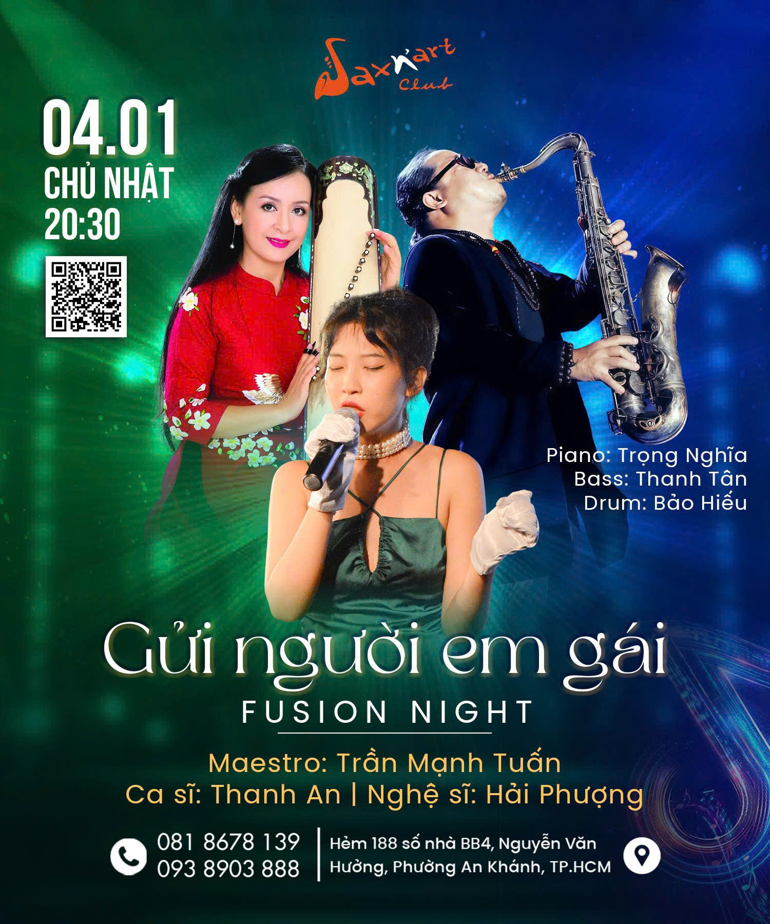 🎶 𝐆𝐔̛̉𝐈 𝐍𝐆𝐔̛𝐎̛̀𝐈 𝐄𝐌 𝐆𝐀́𝐈 | 𝐒𝐚𝐱𝐍’𝐀𝐫𝐭 𝐂𝐥𝐮𝐛  📅 𝐂𝐡𝐮̉ 𝐍𝐡𝐚̣̂𝐭 𝟎𝟒/𝟎𝟏