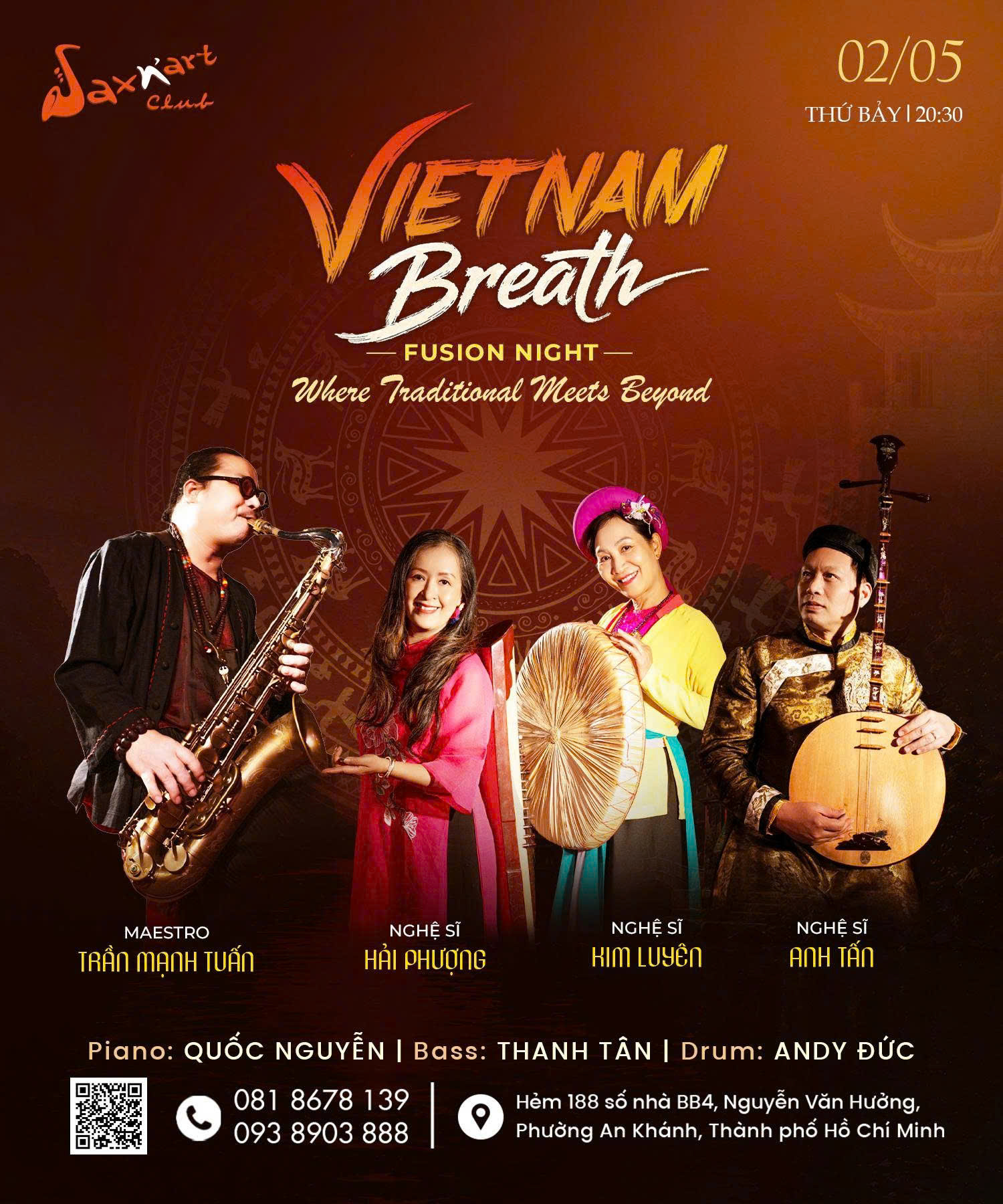 🌿 𝐕𝐈𝐄𝐓𝐍𝐀𝐌 𝐁𝐑𝐄𝐀𝐓𝐇 | 𝐒𝐀𝐗𝐍'𝐀𝐑𝐓 𝐂𝐋𝐔𝐁  📅 𝐓𝐡𝐮̛́ 𝐁𝐚̉𝐲 𝟎𝟐.𝟎𝟓 | 𝐒𝐡𝐨𝐰𝐭𝐢𝐦𝐞: 𝟖:𝟑𝟎 𝐏𝐌